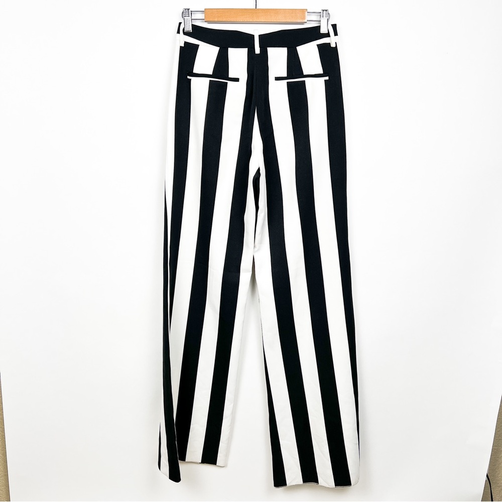 Alice + Olivia Paulette Striped Wide-Leg Trouser Pants Size 4 - Picture 9 of 11